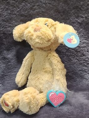 Vintage Lab- Light Tan Cozy FluffyDog' My Babys Heartbeat Bear' Recording Device